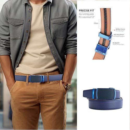 Mens Belt for Business Casual Adjustable Slide Closure Waistband Accessory for Daily Office Outfit3