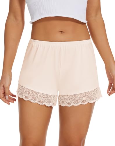 MANCYFIT Bloomers for Women Pettipants for Under Dresses Lace Trim Culottes Slip Skirt Half Slip Shorts