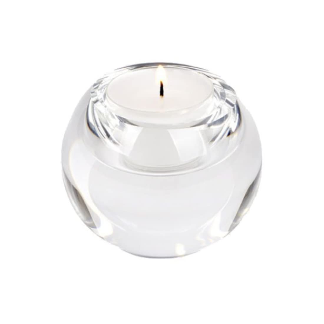 LambertPingo Tea Light Holder Crystal Glass Height 6 cm Diameter 7 cm
