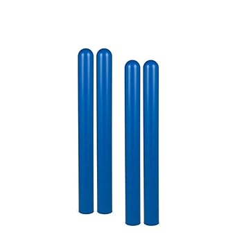 BollardGard 4 x 64 4-Pack Round Top Bollard Cover - Innoplast (Blue No Tape)
