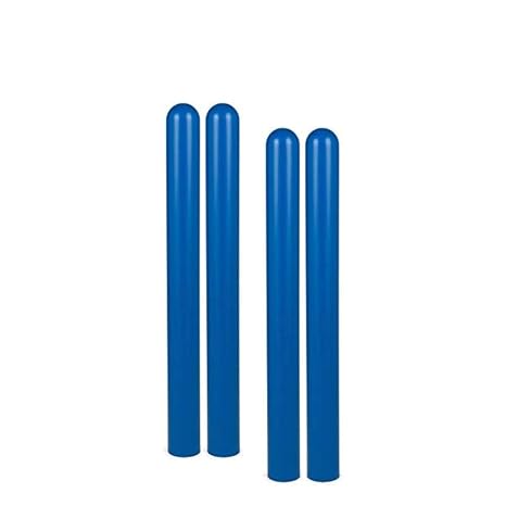 BollardGard 4 x 64 4-Pack Round Top Bollard Cover - Innoplast (Blue No Tape)