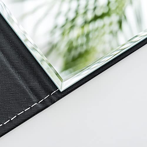 Makeup Mirror Foldable Travel Mirrors Pu Portable Adjustable Rectangular Ultra-Thin Mirror Beauty Cosmetics Makeup Tools (Color : Black-S) #TOP3