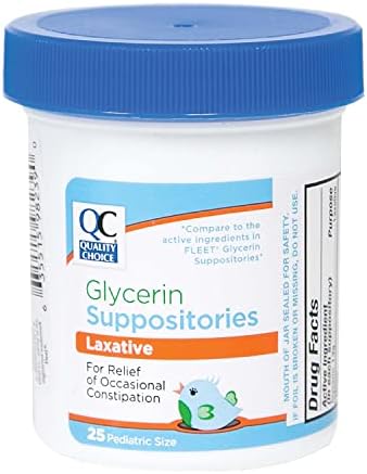 Quality Choice Pediatric Glycerin Suppositories Laxative Relief 25 Ct Each (2 Pack)