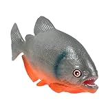 Piraña de plástico: simulada y realista, es muy adorable y bonita y los ojos están diseñados de manera realista, figura de juguete de .