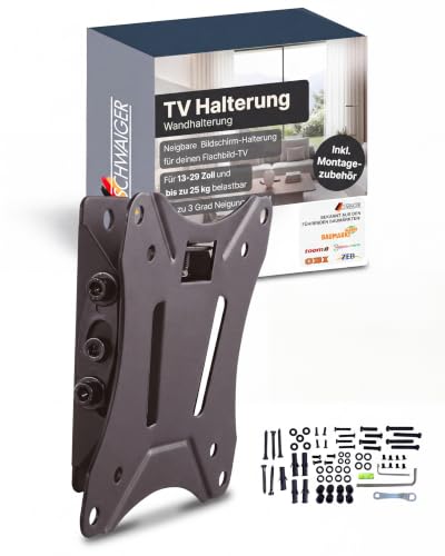SCHWAIGER TV-Wandhalter neigbar I 13-29 Zoll Fernseherhalterung bis 25 kg