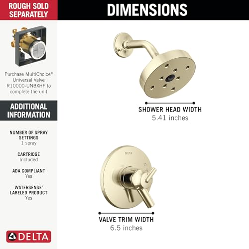 Delta Trinsic 17 Series Dual-Function H2Okinetic Shower Faucet Set, Polished Nickel 2-Handle Shower ValveTrim Kit, Polished Nickel T17259-PN (Valve Not Included) by DELTA - Used condition - Image 3