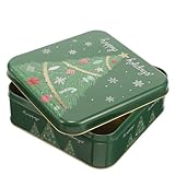 LOLIPPYY Weihnachtliche Kleine Metall Geschenkbox aus Blech Stabile Keksdose für Süßigkeiten...