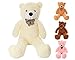 MyTeddyWorld Großer Teddybär - Kuschelig Stofftier Riesen Plüschbär - Weiches Spielzeug Geschenk für Kinder - Perfekt für Geburtstag Hochzeit Valentinstag Weihnachten (Weiß 140 cm)