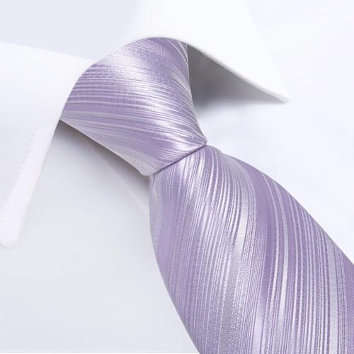 Image of DiBanGu Extra Long Tie for Men 63 inch XL Silk Necktie Set | Pocket Square and Cufflinks, Big and Tall, Jacquard Woven, Gift Box, Paisley /Plaid /Solid /Striped, for Weddinng Party Business
