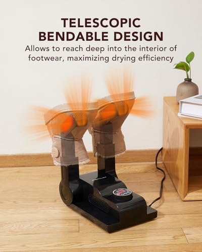 FORLIM Shoe Dryer Adjustable Temperature with 24-Hour Delay Timer, Portable Glove Dryer and Boot Warmer, Automatic Shut-Off Timer, Foldable Design, Smart Panel (Black) - Image 5