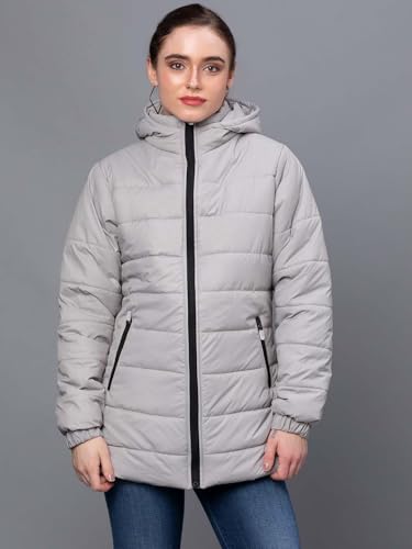 Image of KOTTY Women's Full Sleeve Zipper Fur Hooded Neck Puffer Jacket