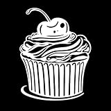 Wandaufkleber aus Papier Cartoon-Torte Kühlschrank Gläser Tortenladen 34x43.9cm Einfache Anbringung Weiß