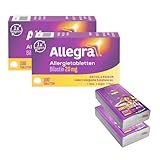 Allegra Allergie Tabletten| Schmelztabletten | 2 x 100 Stk. mit 2 x Allegra Taschentücher | Antihistaminikum| Wirkstoff Bilastin | schnell und 24 Std wirksam bei Heuschnupfen, Tierhaarallergie