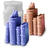 Japleed Book Shape Silicone Candle Soap Molds, 3D Vintage Book Epoxy Resin Casting Candle Soap Wax Clay Keychain Pendant Mold, Unique Chocolate Cake Molds, DIY Craft Decor (Book with Birds)