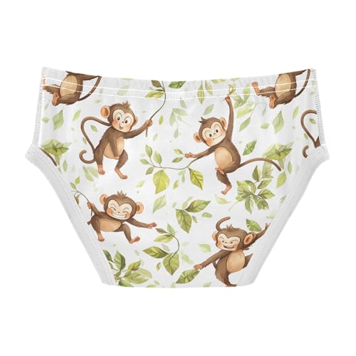 visesunny Boys Potty Training Underwear Naughty Leaf Monkey Breathe Cotton Briefs Size 2T-8Y for Toddler2