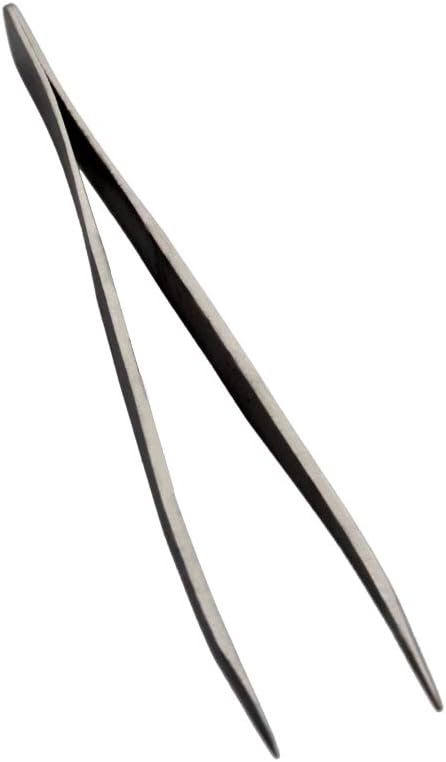 Utoolmart ST-11 Stainless Steel Micro-magnetic Pointed Tip Tweezer Silver Tone with Card Bag
