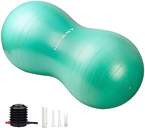 INPANY Peanut Ball - Anti Burst Exercise Ball for Labor Birthing, Physical Therapy for Kids, Core Strength, Home & Gym Fintness (Include Pump)