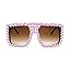 004 Transparent Pink Red Frame/Purple Diamond Tea Pink Lens
