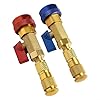 Yuanpgky Valve Core Quick Remover Installer Kit for R134A and R12 AC Systems - Adjustable High/Low Pressure Coupler Tool with Red 16mm and Blue 13mm Fittings, Metal #2