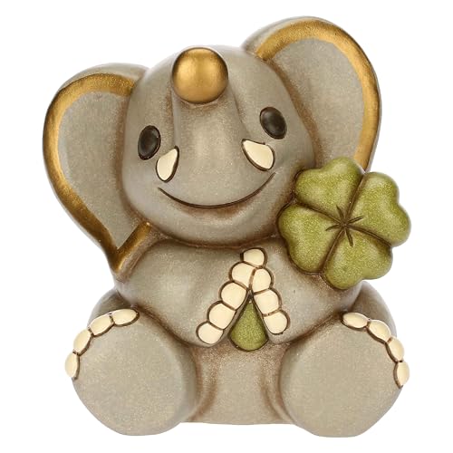 THUN, Salvadanaio Elefante Elly in Ceramica Decorata a Mano, Idea Regalo, 12 x 10.5 x 13 cm h