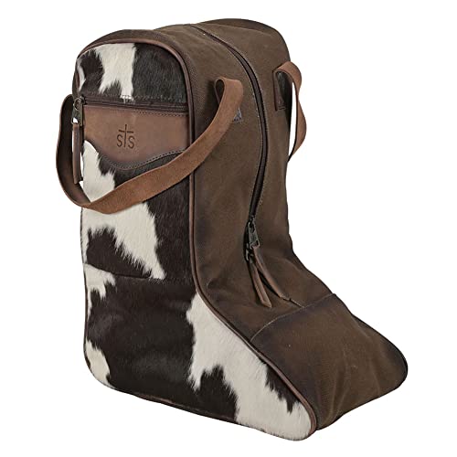 STS RANCHWEAR Cowhide Western Durable Versatile Leather Soft Zippered Boot Bag with Dual Handles and Pockets2
