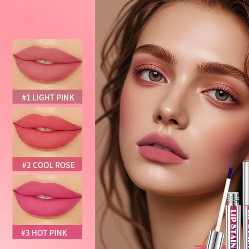 Baorder 3PCS Peel Off Lip Liner Stain, Matte Peel Off Lip Gloss, hochpigmentierte lang anhaltende Lip Stain Peel Off, Peel Off Lip Tint Stain Non-Stick Liquid Lipstick Lip Stain Liner