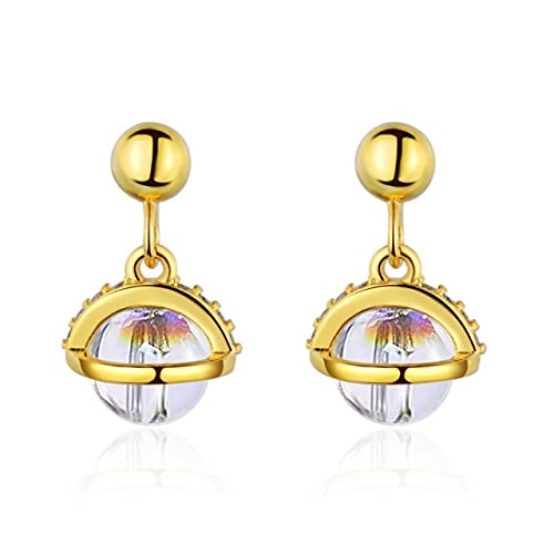 Boucles d'oreille en pierre de lune pierres précieuses bleues femmes