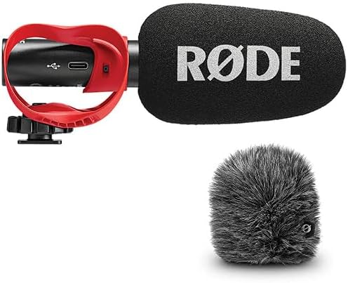 Rode VideoMic GO II Ultracompact Analog/USB Camera-Mount Shotgun Microphone Bundle with Deluxe Windshield for VideoMic GO II