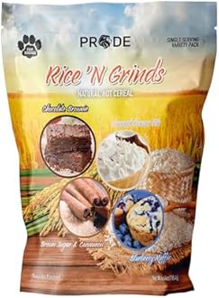 Pride Foods Rice 'N Grinds Hot Cereal - Gluten-Free, Non-GMO, Vegan-Friendly, Natural Rice Breakfast, Quick & Easy Hot Meal, Low-Fat Comfort Food, 4 Servings, Variety Pack
