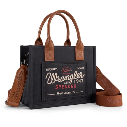 Montana West Wrangler Tote Bag for Women Retro Canvas Top Handle Purses and Handbags