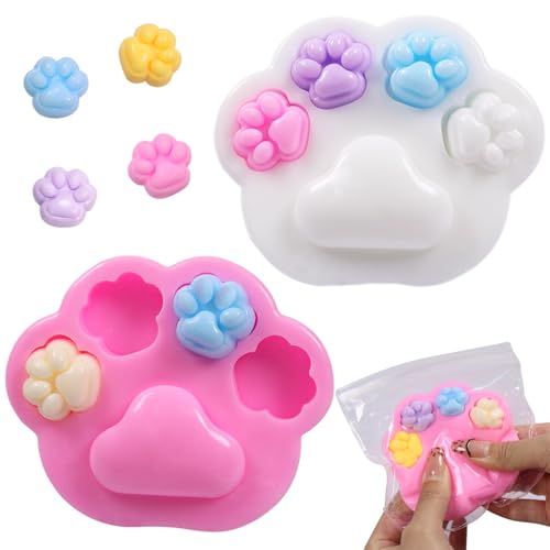 2 stycken Cat Paw Squeeze Toy, Squishy tass, katt Paw Squishy, katttassar, squishy, Fidget-leksaker, anti-stressleksaker, mjuka katttassleksaker, stressleksaker för flickor och pojkar, stressminskning