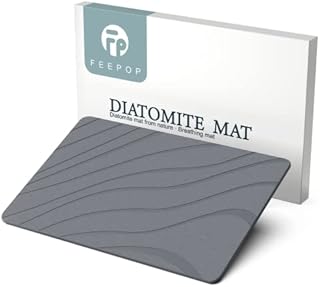 Stone Bath Mat ,Diatomaceous Earth Shower Mat Nonslip Super Absorbent Quick Drying Bathroom Floor Mat for Kitchen Counter , Natural Bathroom Mat Stone Easy to Clean (23.7 x 15 .5inch)…