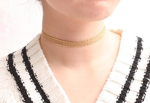 Beige Leather Choker, Gold Color Choker, Basic String Choker, Choker for womens, Delicate Choker Necklace, Girls Fashion Choker