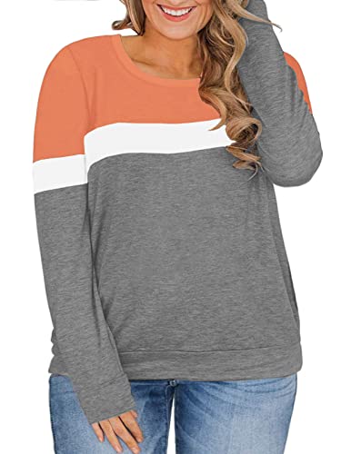 Womens Plus Size Sweatshirts 3X Long Sleeve Pullover Pockets Tops G 24W #TOP1