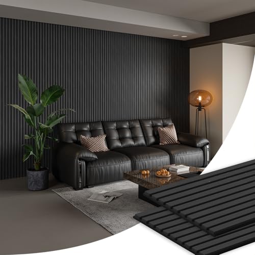 Smartstandard 2 Pack 105.9" x 12.6" Wood Slat Wall Panels, Soundproof Wooden Wall Panels, Acoustic Wood Panels for Wall, 3D Fluted Wood Panels for Int