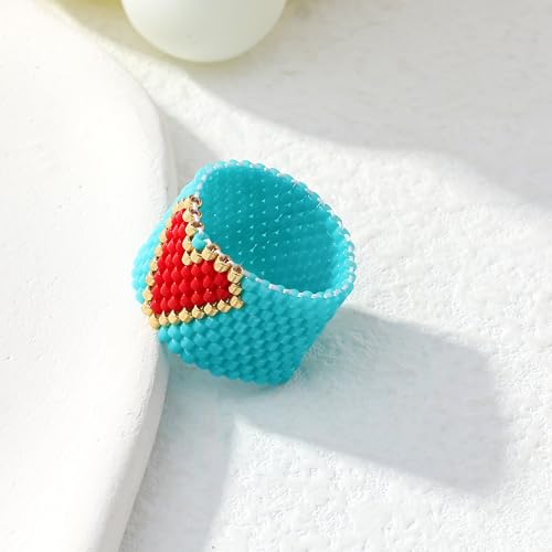 KELITCH Women Rings Wedding Rings Handmade Stacking Rings Summer Jewelry Love Boho Rings4