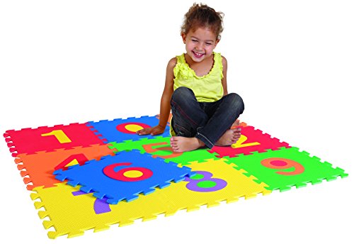 Kids Play Mat - Numbers And Animals Foam Floor Matt - 10 Interlocking Pieces To Develop Children's Motor Skills And Color Recognition - Thumbnail 3