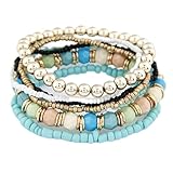 Generisch - Pulsera para joyas con sentimientos de amor, bohemia, multicapa europea y a la joyería retro pulsera varios hombres colores mensaje pulsera, talla única, Metal