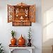 Rousrie Wooden Temple Mandir for Home with Door Cabinets | Beautiful Pooja Unit with Storage Space | with LED Light and Wall Mounts | Elegant Pooja Mandir for Home Big Size(H-17.3, L-11, B-10.6 inch)