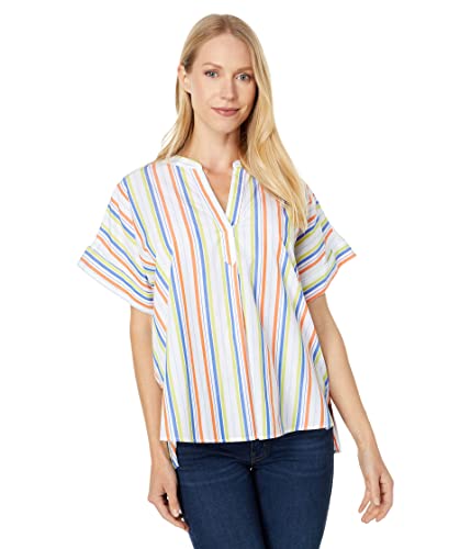 [Tommy Hilfiger] 半袖エッセンシャルエブリデイシャツ Short Sleeve Essential Everyday Shirt レディース マンダリンマルチ Large
