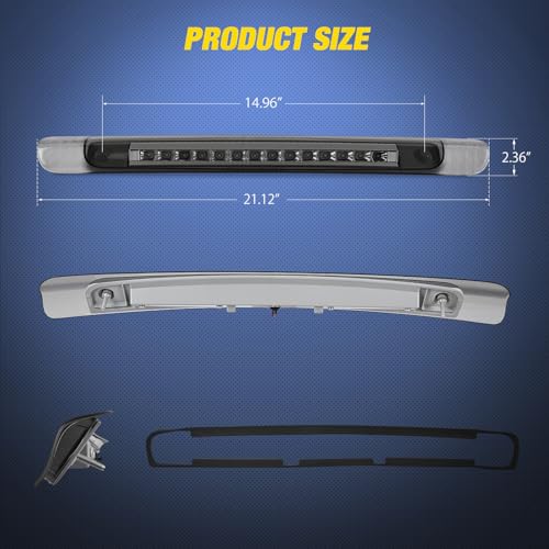 Image of Nilight Third Brake Light Tail High Mount 3rd Stop Lights Smoked Lens Compatible with Toyota Land Cruiser 1998 1999 2000 2001 2002 2003 2004 2005 2006 2007 Van SUV Rear Center Cab Lamp