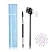FITDON Duo Angled Eyebrow Brush Spoolie, Metal Teeth Eyelash Comb Separator & Brow Brush Combo with Cap for Travel, 9PCS Reusable Eyebrow Shaping Stencils