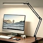 SKYLEO Desk Lamp - LED Desk Light - 5 Color Modes X 11 Brightness Levels - Adjustable Swing Arm - Timmer & Memory Function - 12W Study Lamp - Black