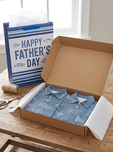 Image of Unique Baby Boys Daddy and Me Matching Fish Pattern Polo Shirt