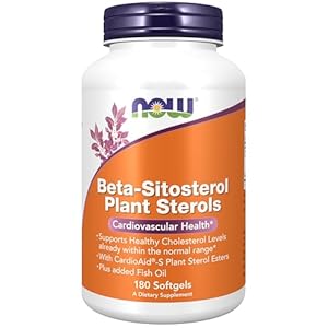NOW Foods Supplements, Beta-Sitosterol Plant Sterols with CardioAid®-S Plant Sterol Esters and Added Fish Oil, 180 Softgels