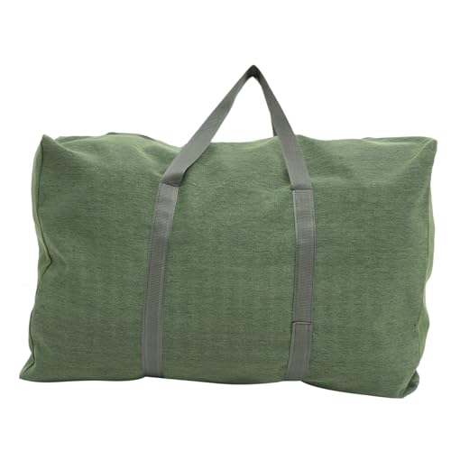 Large Capacity Canvas Travel Duffle Bag for Clothing Sports Gear Olive Green Portable Luggage Storage Bag for Home Moving Durable and Practical Design with Random Handle Color