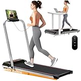 Treadmill with Incline, 3 in 1 Under Desk Treadmills for Home Office w/3.0HP Motor/7.6MPH/45dB, Walking Pad with Handle Bar/Remote/LED Display, Walking Pad Treadmill with Incline Supports Up to 350lbs