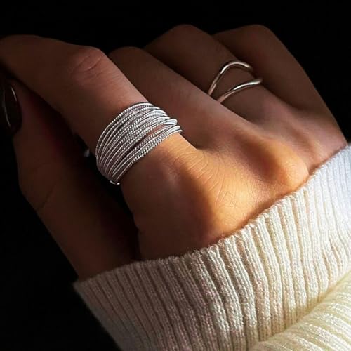 Anel Feminino Ajustável Banhado a Prata - Nest