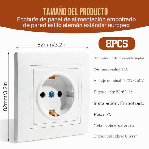 Enchufe empotrable ignífugo blanco de 1 compartimento y protección IP20 2