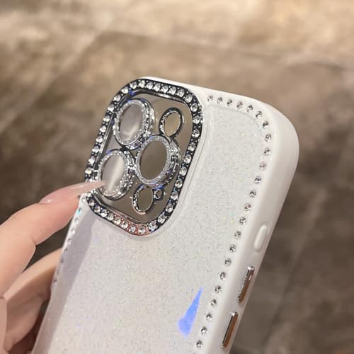 Coque iPhone 15 Pro Cyan en Silicone Antichoc Coque Strass de Luxe